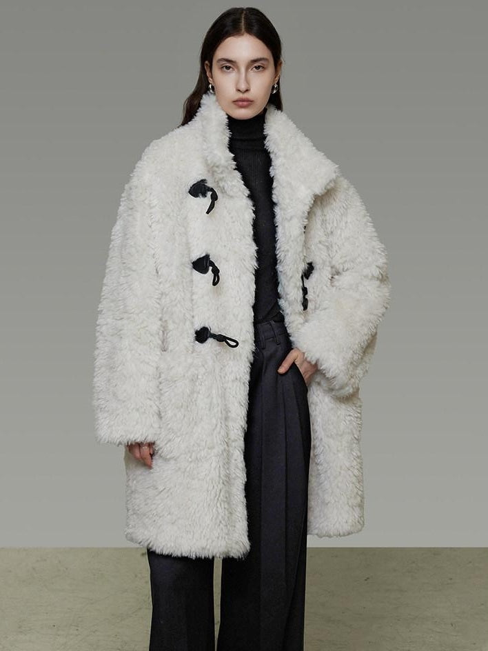 unspoken Warm Stand Collar Loose Mid Length Minimal Commuter Women Polyester Long Coats