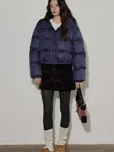 Lofi choose 90 Percent White Duck Down Warm Loose Hooded Short Casual Zipper Down Jackets