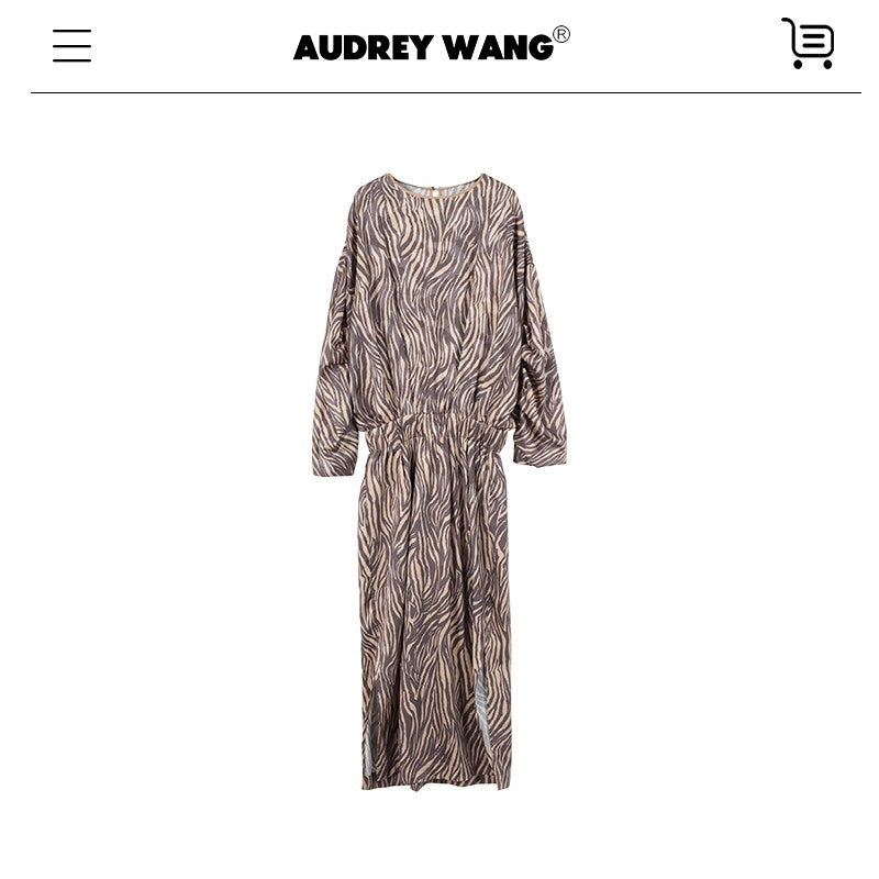 audreyyang_Soft_100%_Polyester_Cinched_Waist_Long_Sleeve_Floral_Women_Maxi_Dresses_MISSTT