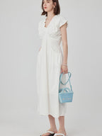fano Flattering Natural Waist Korean A Line Casual Women Round Neck Maxi Dresses