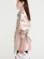 fano Double Breasted Mid Length Loose Fit Korean Commuter Women Classic Trench Coats
