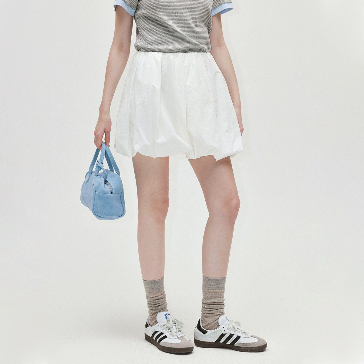 fano_Soft_Cotton_Spandex_Korean_Patchwork_Slim_Womens_Bow_Neck_Short_Sleeve_T-Shirts_MISSTT