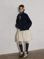 Lofi choose High Waist Irregular Hem Loose Fit Workwear Solid Beige Office Midi Skirts