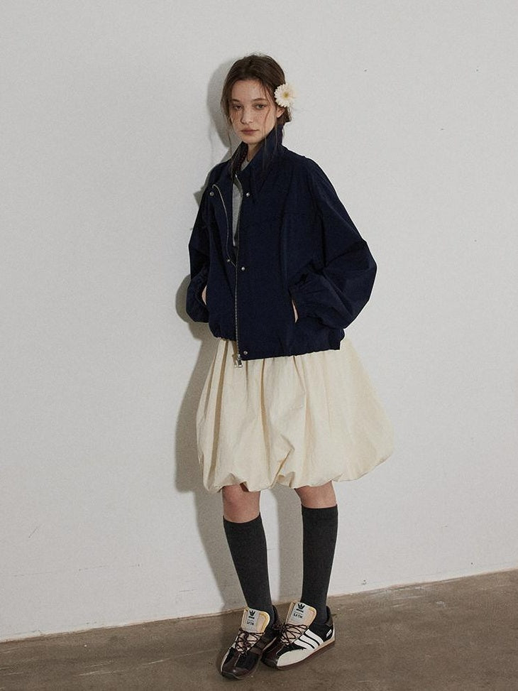 Lofi choose High Waist Irregular Hem Loose Fit Workwear Solid Beige Office Midi Skirts