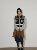 Lofi choose Acrylic Wool Blend Office Loose Fit Striped Pullover Crewneck Women Sweaters