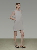 unspoken Minimal Sleeveless Natural Waist Structured Vest For Office Acetate Midi Dresses