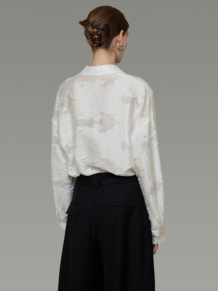 unspoken Breathable Lyocell Loose Fit Button Cardigan Women Work White Long Sleeve Shirts