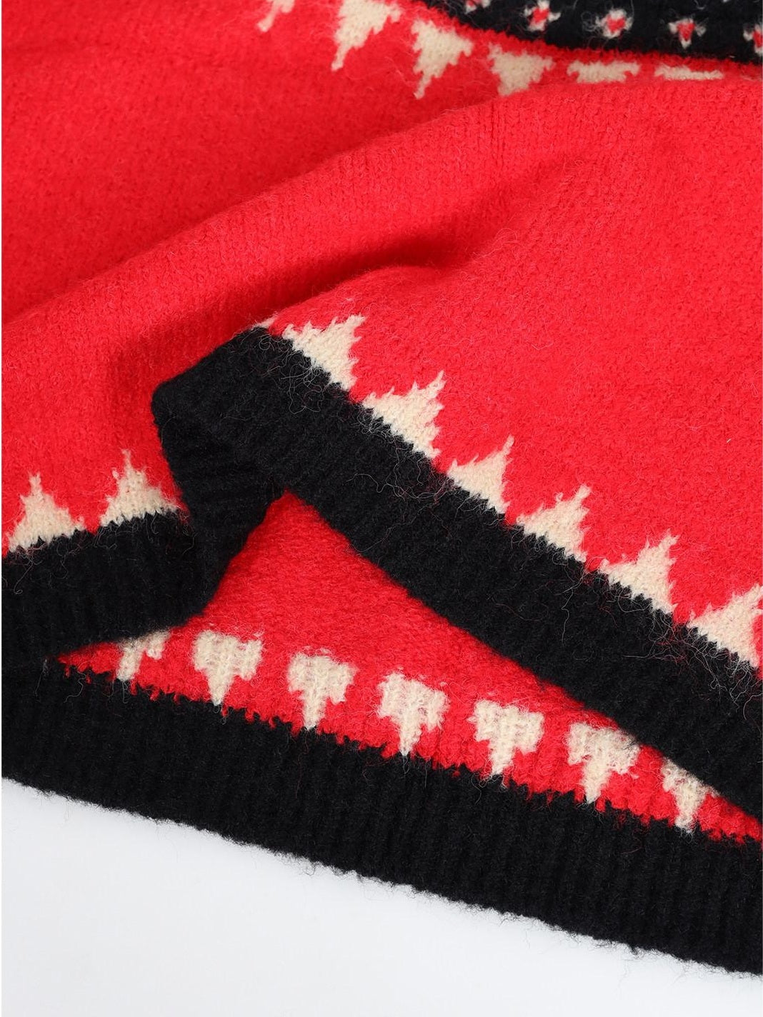audreyyang Cozy Thick Oversized Geometric Totem Crewneck Women Wool Blend Sweaters