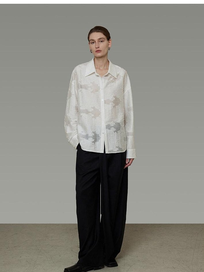 unspoken Breathable Lyocell Loose Fit Button Cardigan Women Work White Long Sleeve Shirts
