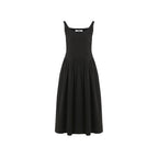 fano_Pure_Cotton_U_Neck_Sleeveless_A_Line_Korean_Office_Dress_Women_Black_Maxi_Dresses_MISSTT