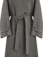 fano 100 Percent Sheep Wool Longline Minimal Commuter Straight Cut Women Wool Coats