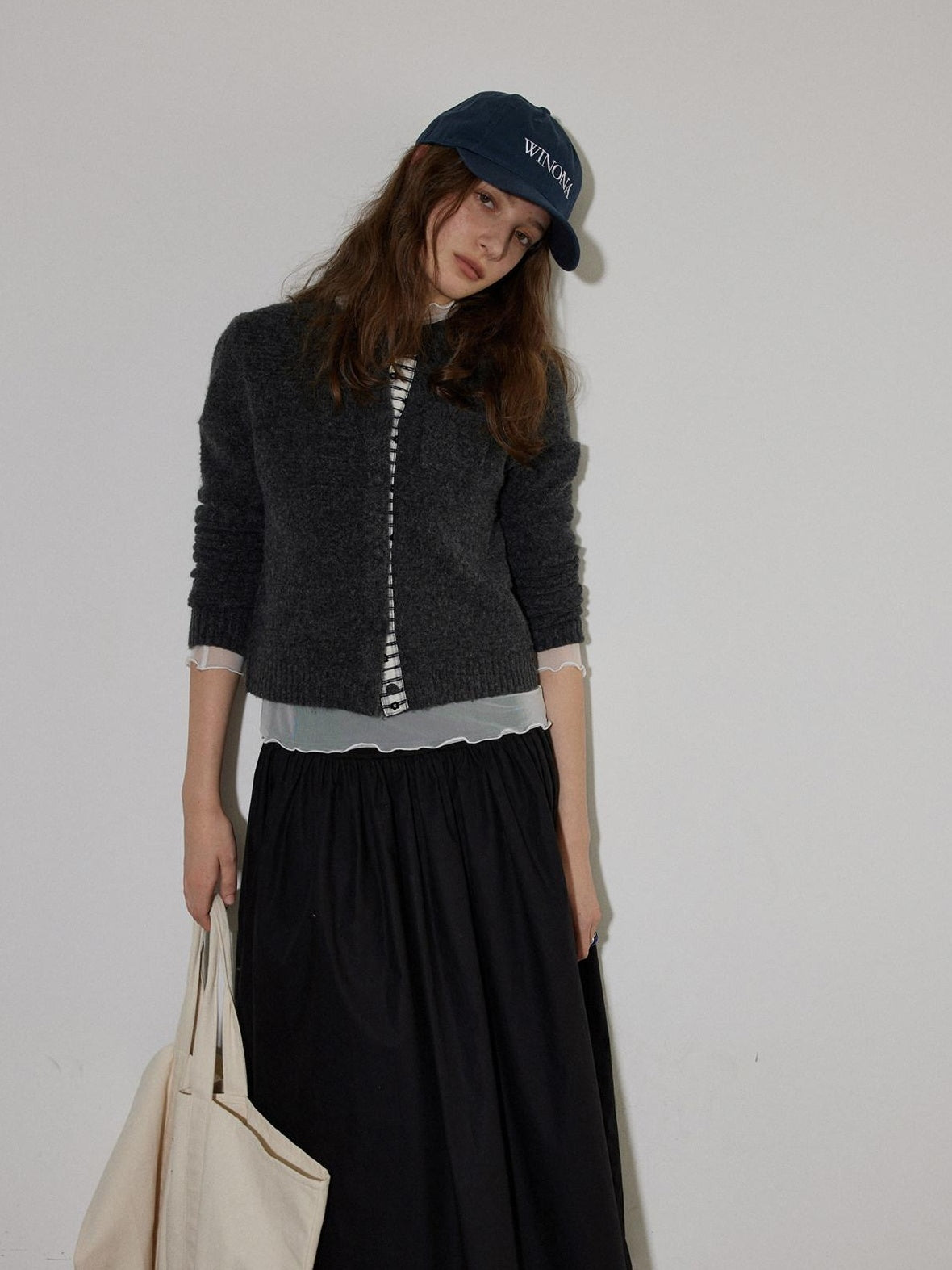 Lofi choose Soft Wool Blend Cozy Knit Button Front Relaxed Fit Office Women Cardigans