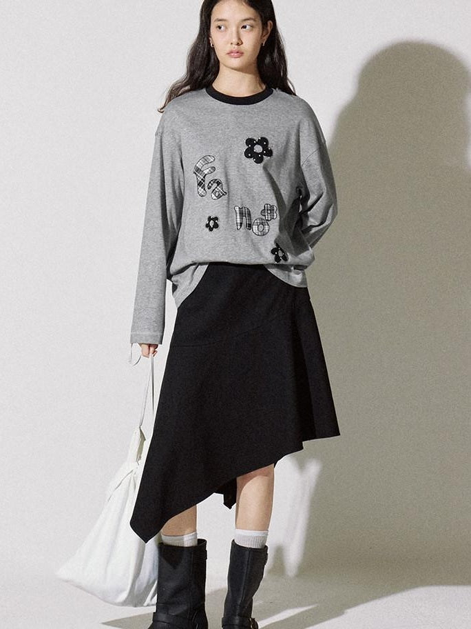 fano Soft Lyocell Cotton Blend Casual Mid Waist Ruffle Asymmetrical Women Midi Skirts