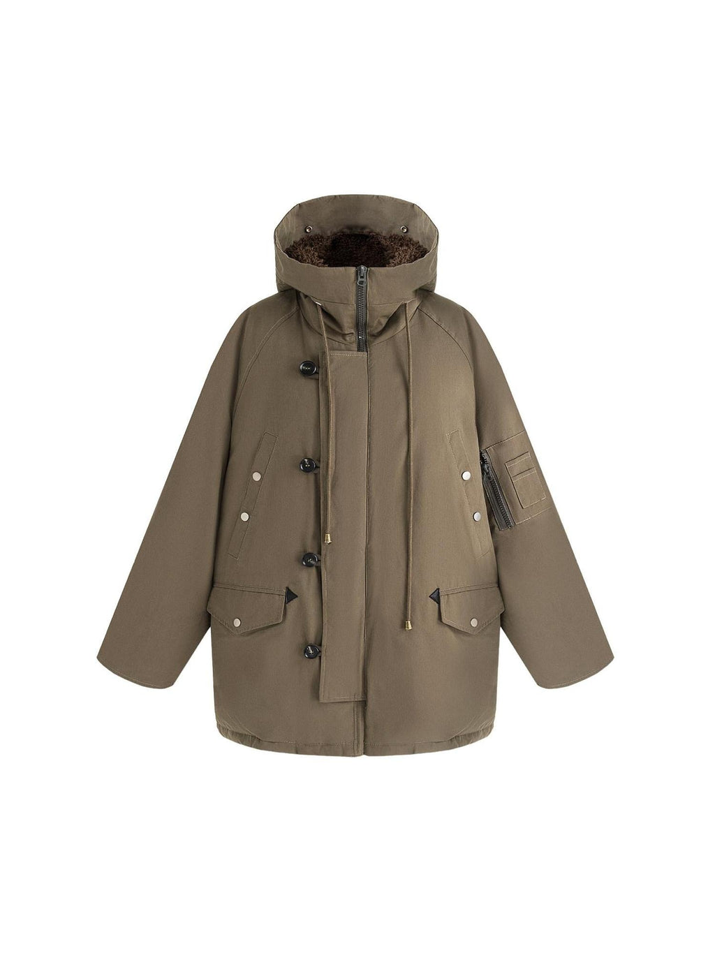 unspoken 90 Percent White Duck Down Hooded Loose Patchwork Cotton Warm Women Down Jackets