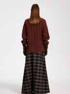 someone sometimes Vintage Red Turtleneck Commuter Pullover Knitwear Acrylic Wool Sweaters