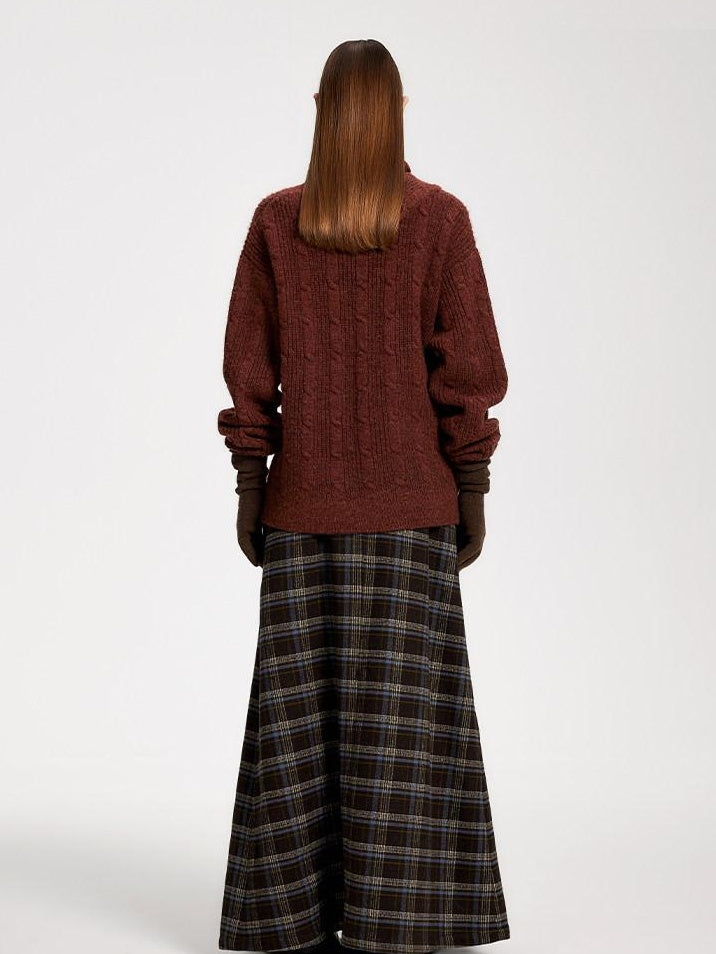 someone sometimes Vintage Red Turtleneck Commuter Pullover Knitwear Acrylic Wool Sweaters