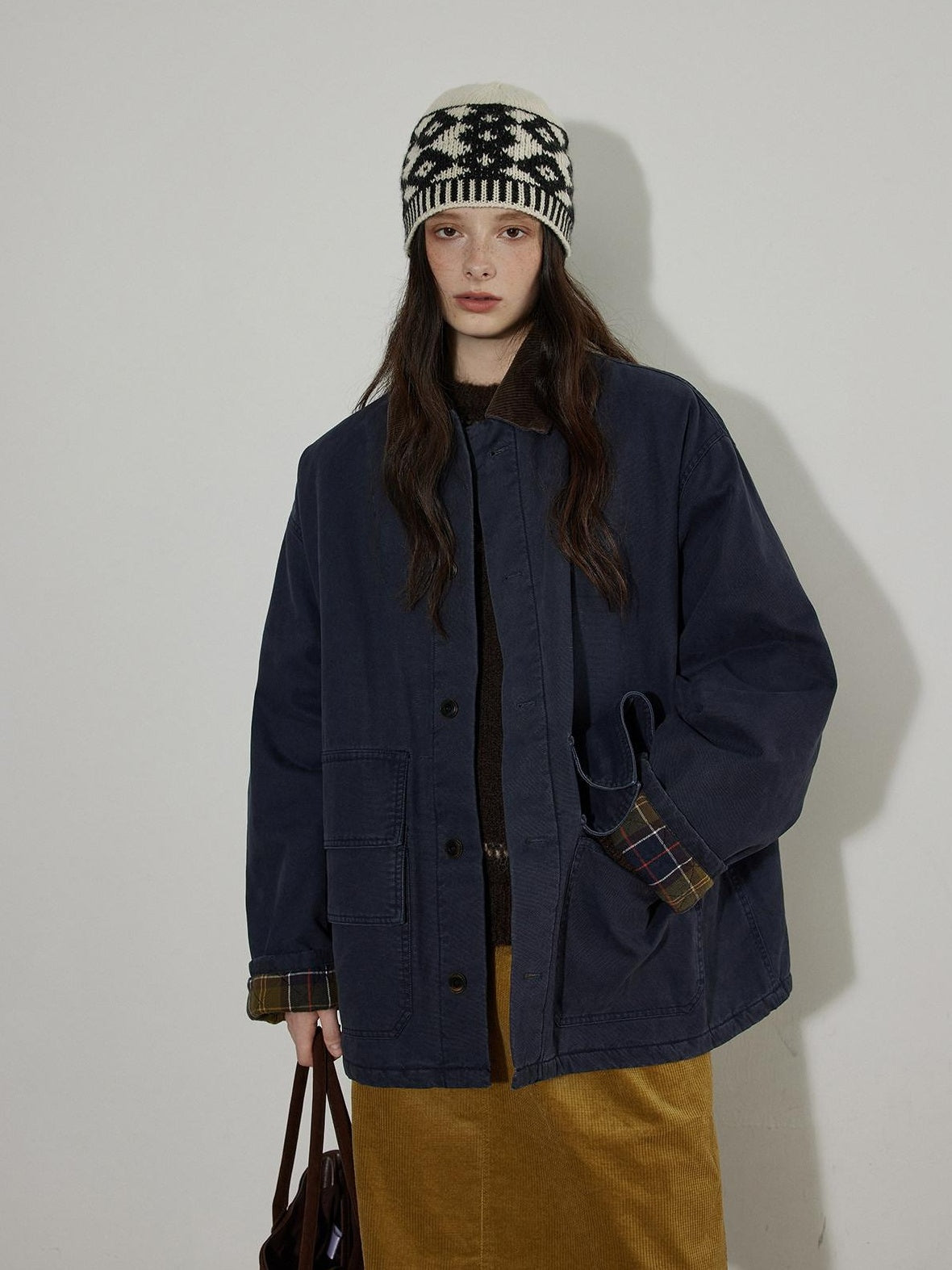 Lofi choose Warm Thick Cotton Commuter Loose Fit Single Breasted Button Front Puffer Jackets