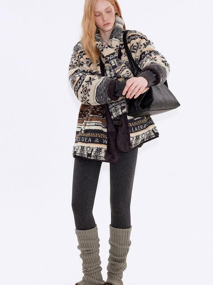 fano Warm Reversible Printed Casual Lapel Regular Fit Young Women Puffer Jackets