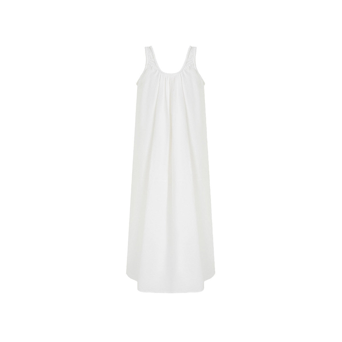 fano_Soft_Cotton_Tencel_Aline_Sleeveless_Crew_Natural_Travel_Girls_White_Maxi_Dresses_MISSTT