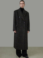 unspoken Warm Thick Double Breasted Long Loose Fit Minimalist Office Charcoal Wool Coats