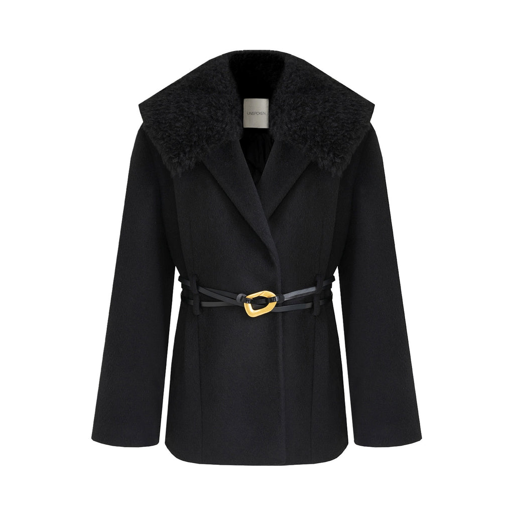 unspoken_Fur_Collar_Thick_Mid_Length_Loose_Fit_Minimalist_Commuter_Black_Wool_Long_Coats_MISSTT