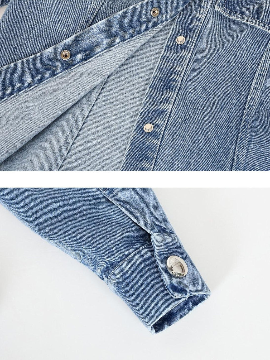audreyyang 100% Cotton Vintage Loose Fit Button Long Sleeve Denim Women Top & Pants Sets