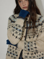 Lofi choose Soft Stretch Button Front Slouchy Loose Fit Round Neck Women Beige Cardigans