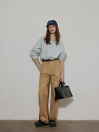 Lofi choose Breathable Cotton Loose Fit Lapel Collar Button Long Sleeve Office Women Shirts