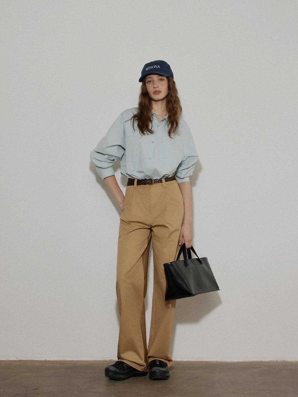 Lofi choose Breathable Cotton Loose Fit Lapel Collar Button Long Sleeve Office Women Shirts