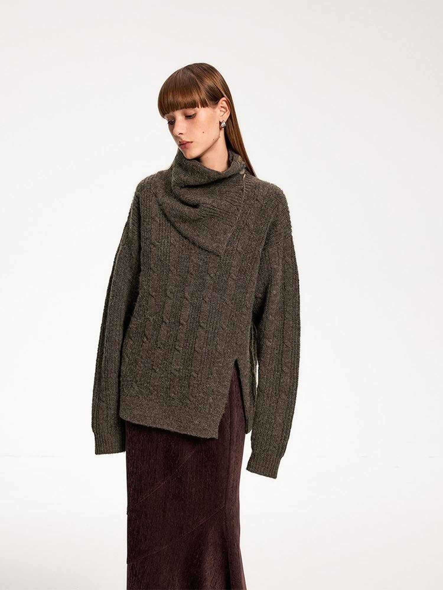 someone sometimes Vintage Red Turtleneck Commuter Pullover Knitwear Acrylic Wool Sweaters