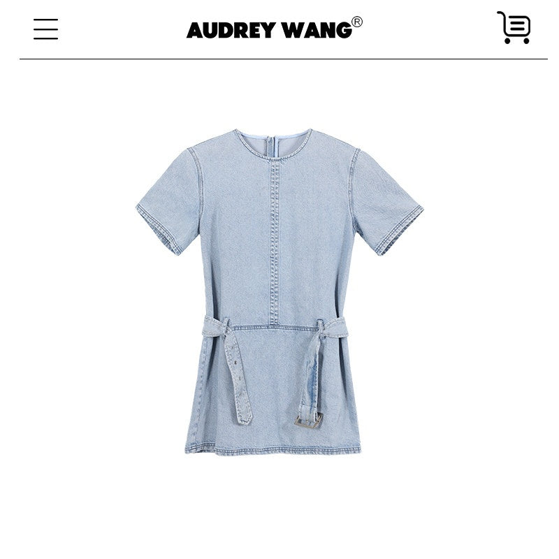 audreyyang_Washed_Tencel_Micro_Stretch_Straight_Fit_Denim_Blue_Casual_Short_Sleeve_T-Shirts_MISSTT