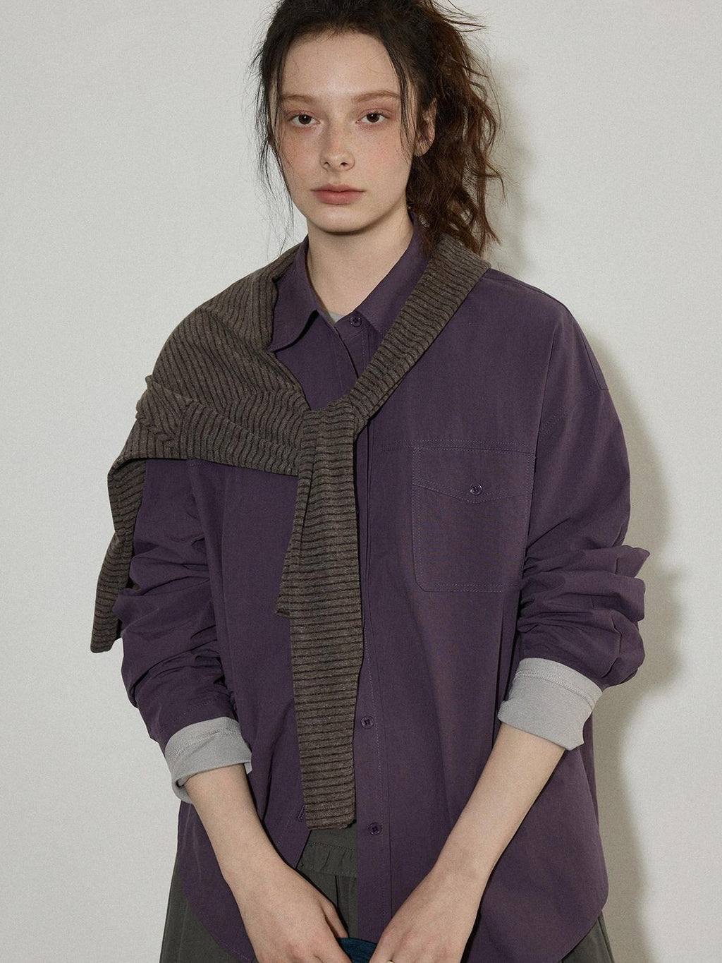 Lofi choose Pure Cotton Relaxed Fit Button Front Turn Down Collar Women Workwear Shirts