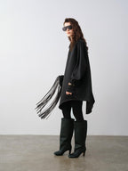 audreyyang Wrinkle Resistant Minimalist Loose Fit Turn Down Collar Women Polyester Shirts