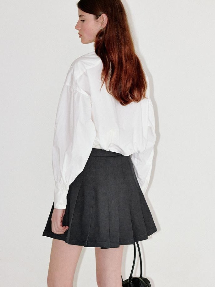 fano Breathable Lyocell Cotton Loose Casual Lace Petal Collar Women Blouses