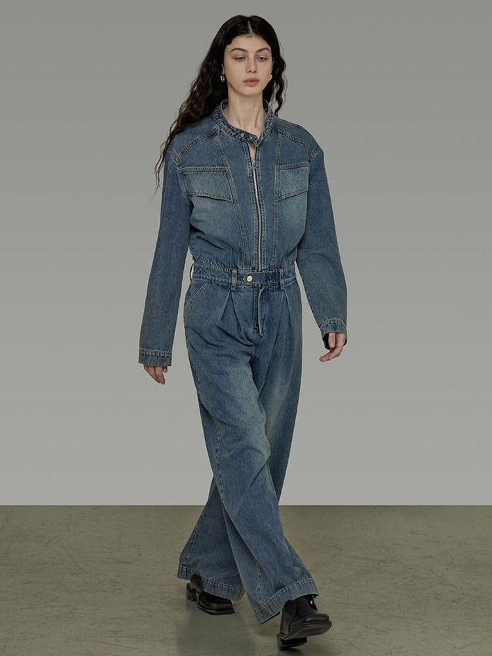 unspoken High Waisted Wide Leg Cotton Blend Office Commuter Blue Top & Pants Sets