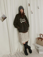 Lofi choose 100 Percent Cotton Loose Fit Henley Neck Workwear Long Sleeve Sweatshirt