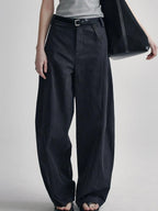 fano High Waist Sculpted Minimal Office Women Curved Pockets Rayon Wide Leg Pants