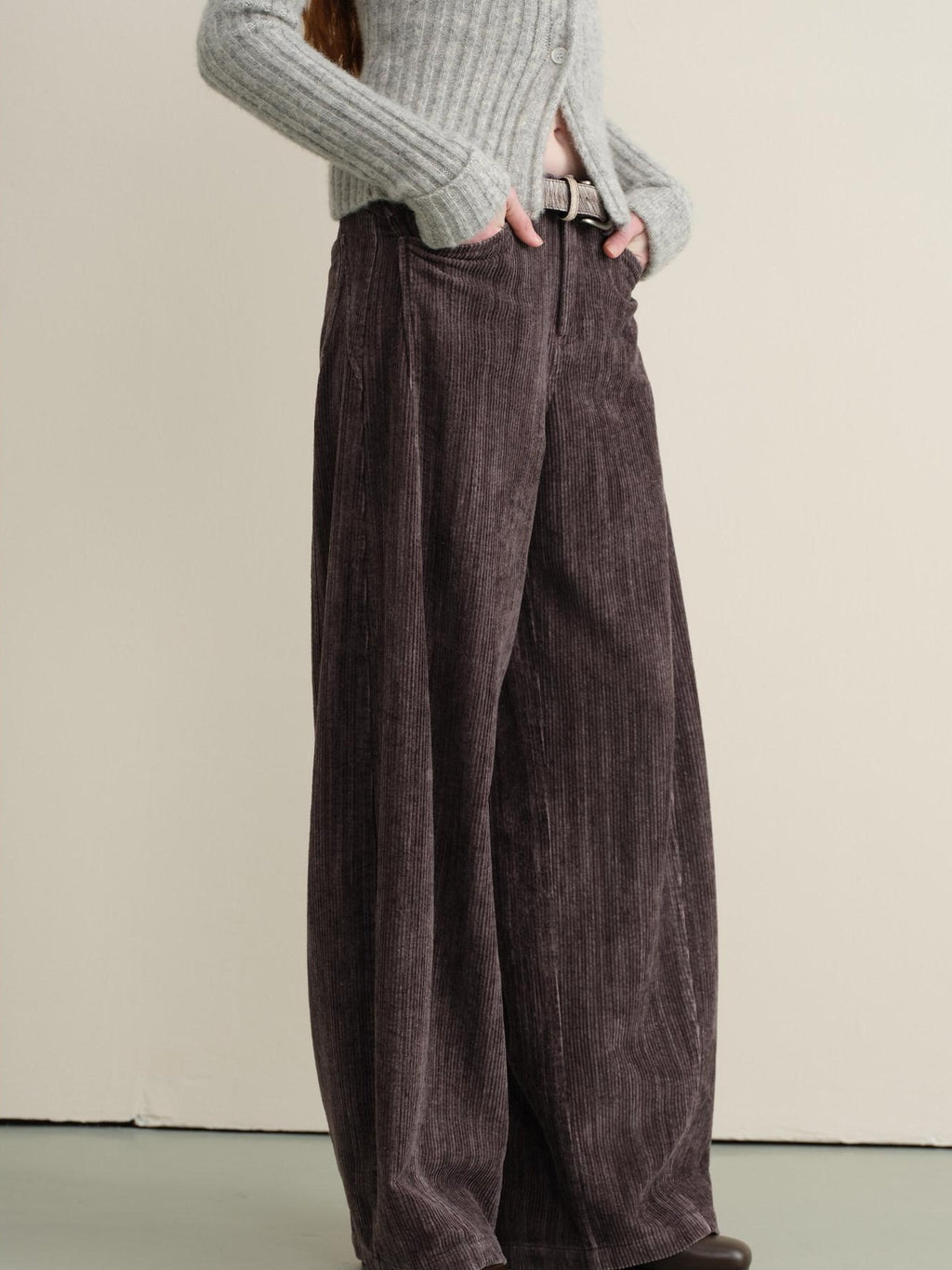 someonesometimes Washed Cotton Vintage Balloon Natural Waist Casual Women Purple Pants