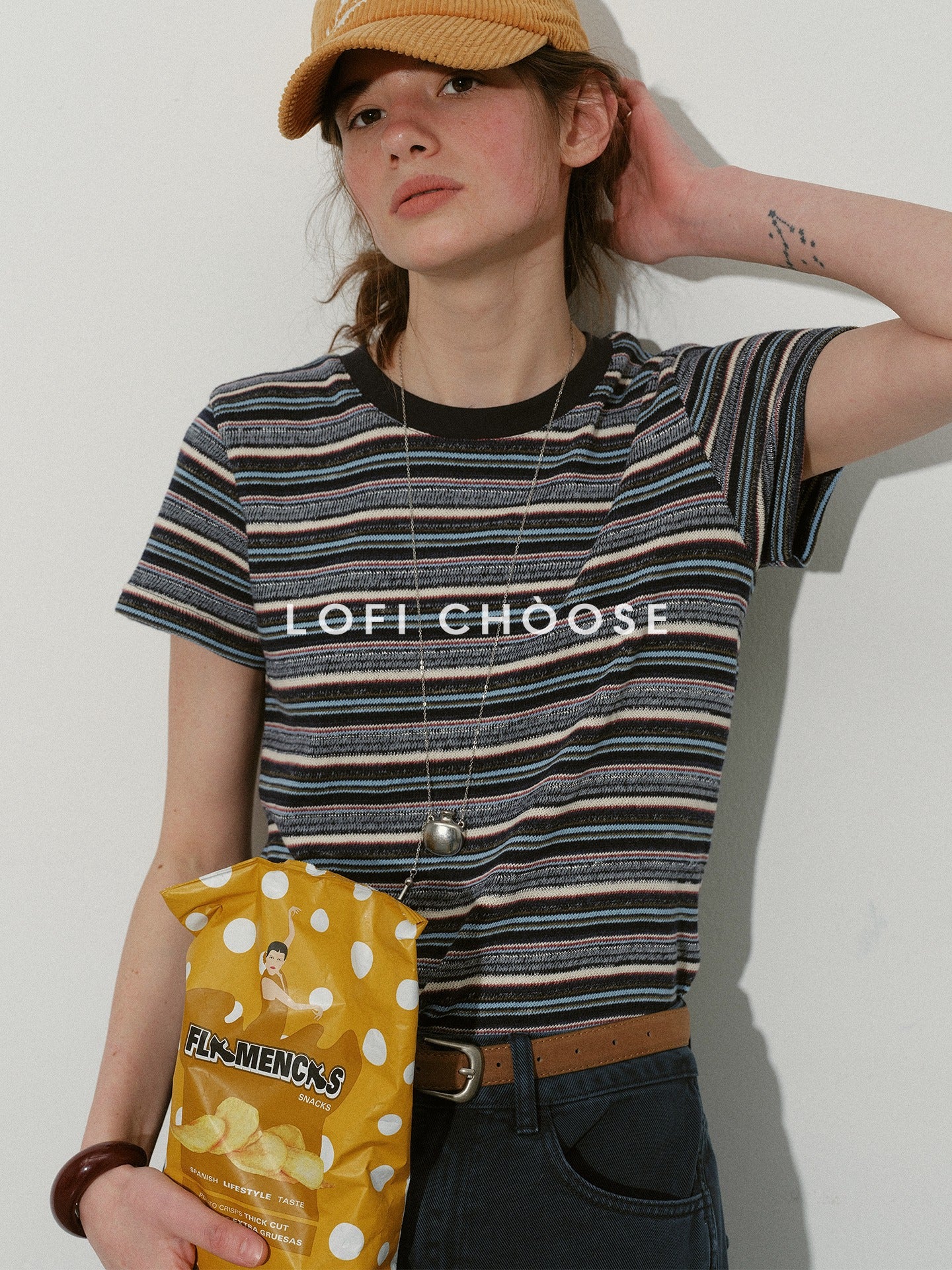 Lofi_choose_Vintage_Colorblock_Loose_Fit_Blue_Striped_Crew_Neck_Women_Short_Sleeve_T-Shirts_MISSTT
