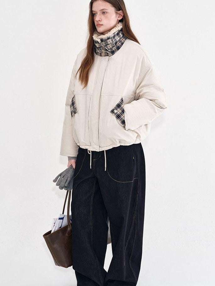 fano Insulated Korean Commuter Loose Fit Zipper Front Women Mint Puffer Jackets