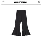 audreyyang_Minimalist_Office_Loose_Pleated_Bell_Sleeve_Round_Neck_Black_Blouses_MISSTT