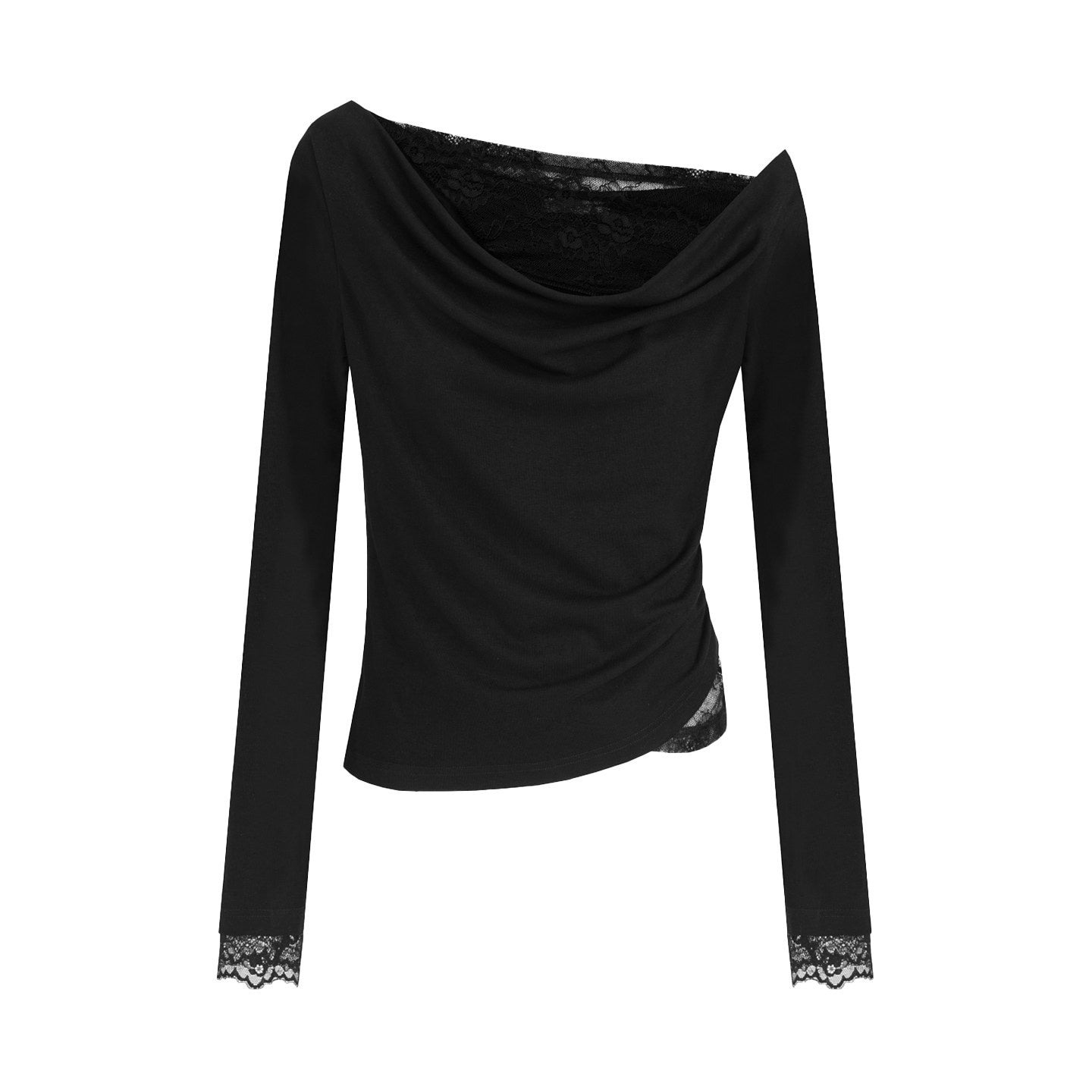 unspoken_Lace_Patchwork_Off_Shoulder_Slim_Fit_Casual_Knit_Long_Sleeve_Black_Blouses_MISSTT