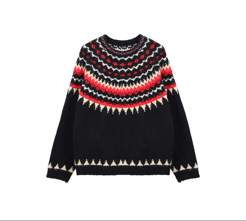 audreyyang_Cozy_Thick_Oversized_Geometric_Totem_Crewneck_Women_Wool_Blend_Sweaters_MISSTT