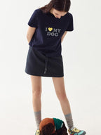 fano Stretch Cotton Printed Korean Loose Cropped Round Neck Short Sleeve T-Shirts