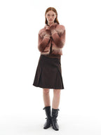 someone sometimes Soft Mohair Blend Lapel Collar Button Front Women Pink Brown Gradient Cardigans
