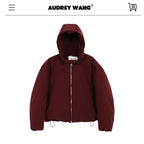 audreyyang_Warm_90%_White_Duck_Down_Zip_Loose_Fit_Detachable_Hood_Burgundy_Brown_Hoodie_MISSTT