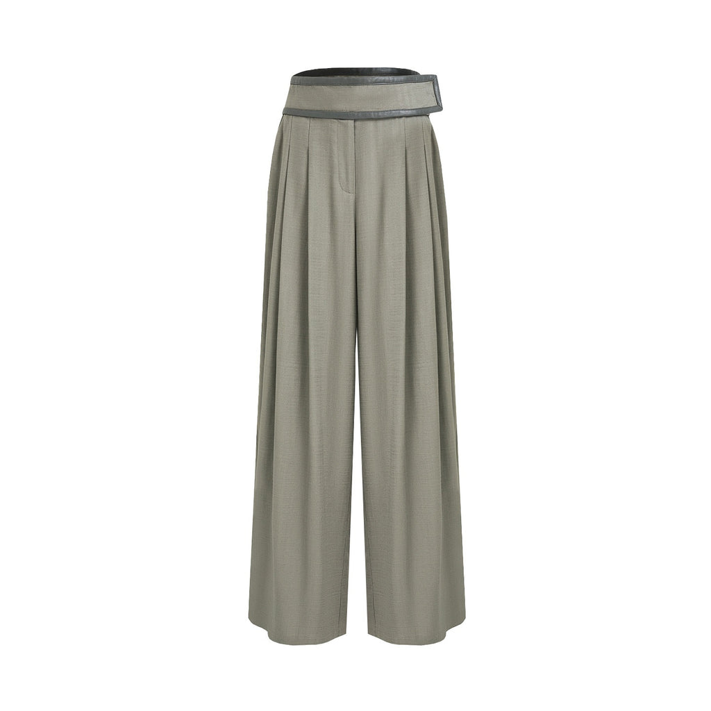 unspoken_High_Waist_Breathable_Lyocell_Blend_Minimal_Office_Moss_Green_Wide_Leg_Pants_MISSTT