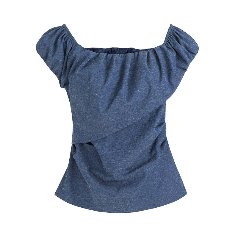 unspoken_Wrinkle_Resistant_Minimalist_Slim_Asymmetrical_Boat_Neck_Women_Blue_Blouses_MISSTT