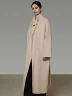 unspoken 100 Percent Wool Longline Thick Structured Relaxed Minimalist Blush Wool Coats