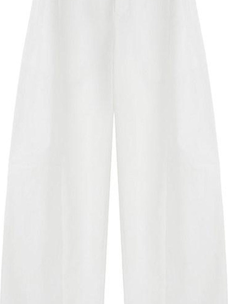 fano High Waist Sculpted Minimal Office Women Curved Pockets Rayon Wide Leg Pants